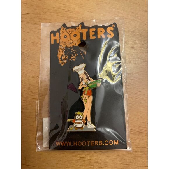 New Vintage Hooters Girl with Mixing Bowl & Hootie Tac Pin Collectible 4 Avail - Picture 1 of 3